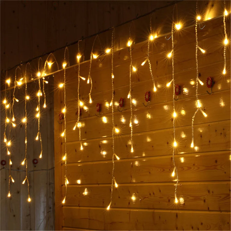 Imagem -05 - Outdoor Christmas Icicle Lights Twinkle Curtain Luzes de Fadas com Controle Remoto Modos Waterfall String Light para Decoração da Casa