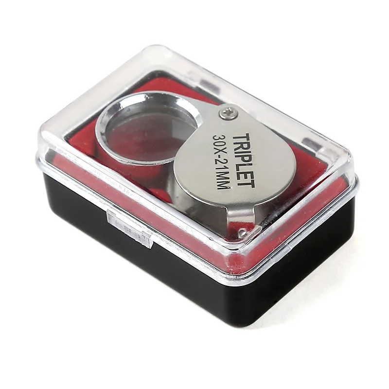 Phyhoo-トリプル拡大鏡,光学アイ拡大鏡,折りたたみ式ダイヤモンドジュエリールーペ,21mm, 10x20x30x