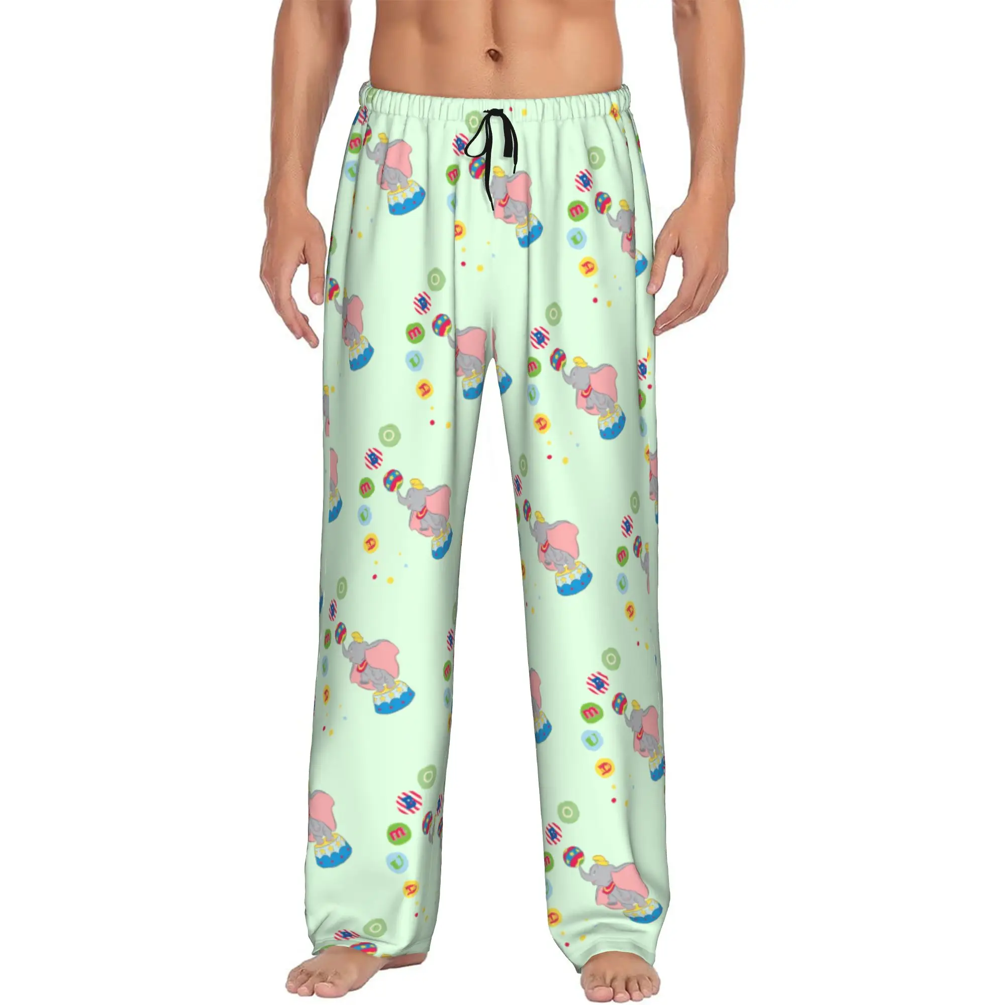 

Custom Men's D-Dumboes Cartoon Pajama Pants Print Cute Elephant Sleep Sleepwear Bottoms with Pockets