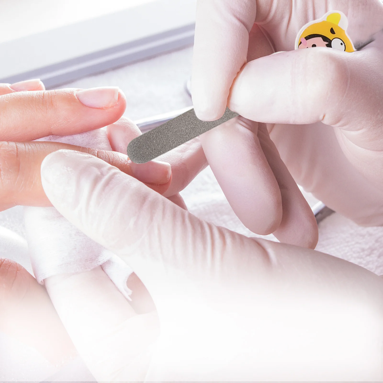 5 個の爪やすりセットステンレス鋼両面爪やすり自然な爪用旅行に優しいマニキュアアートツール女性用