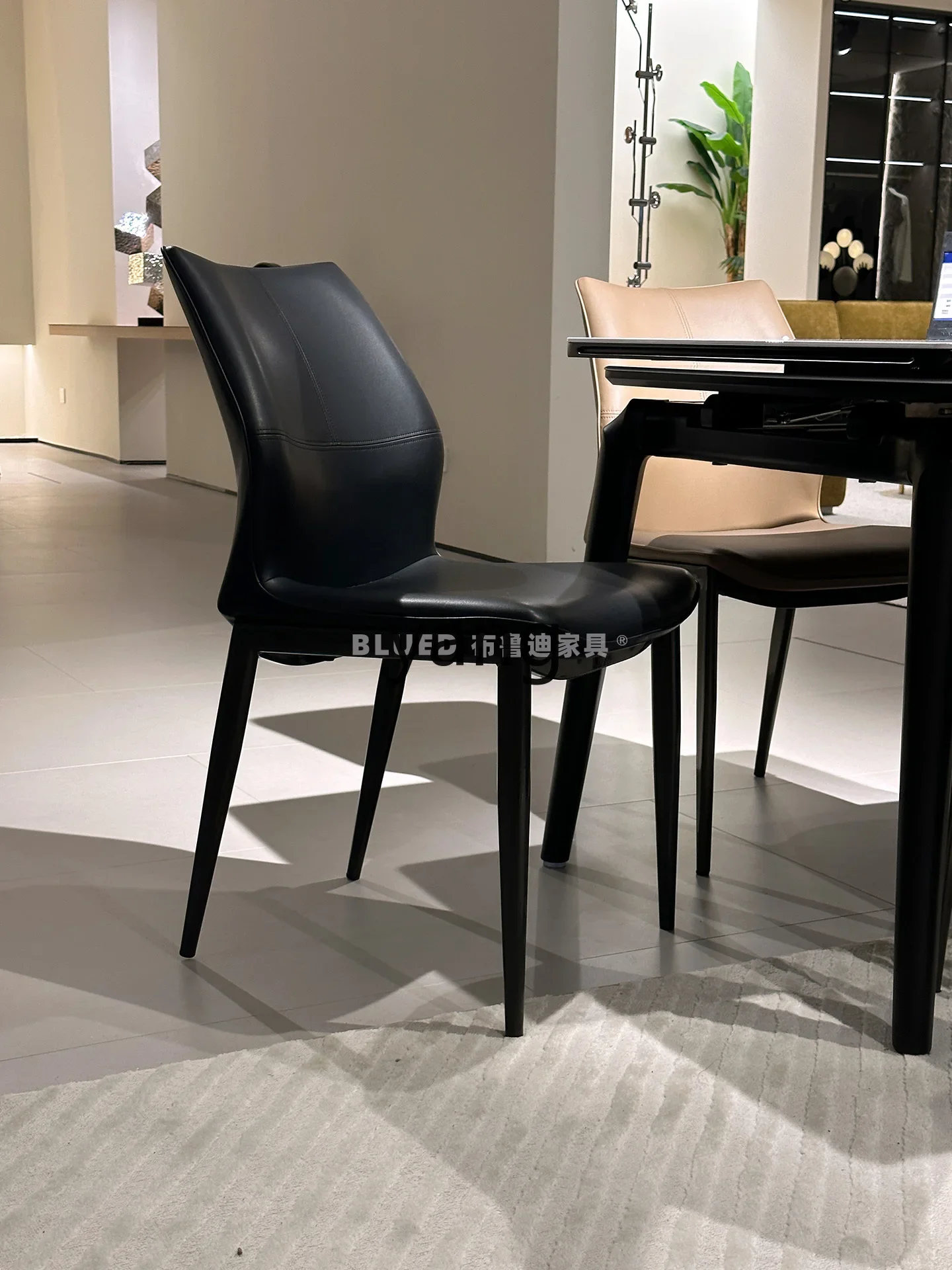 Mesa de comedor telescópica LMM, rectangular, de madera maciza, plegable, losa de roca, push-pull, simplicidad moderna