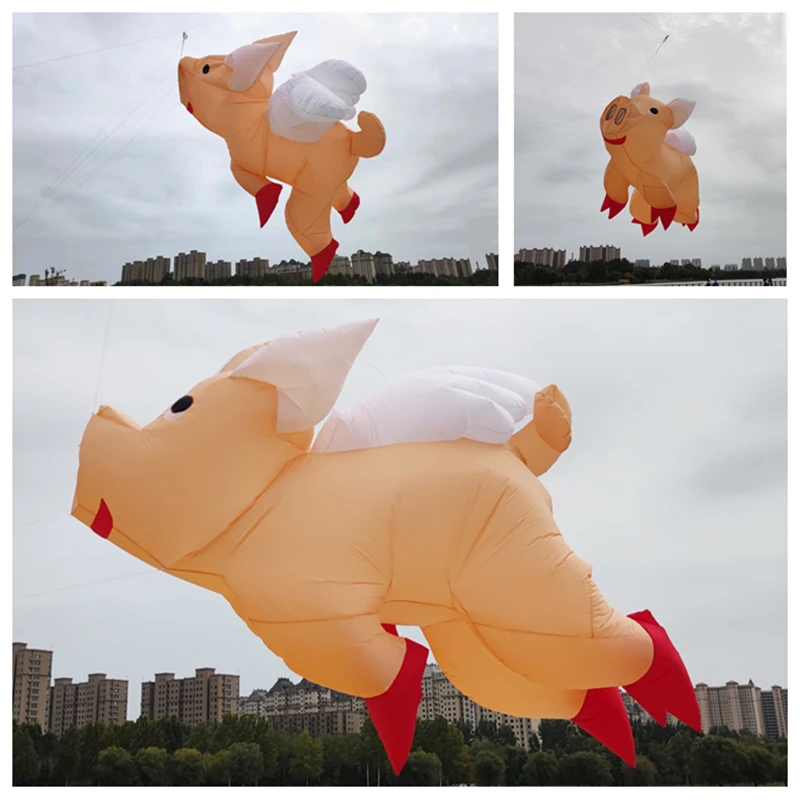 Inflatable kites show giant kite pendant pig kites flying toys for adults kites reel professional parachute Kevlar windsurfing