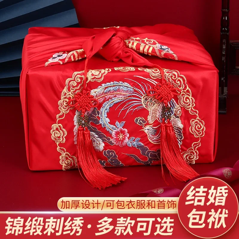 

Furoshiki woman's maiden dowry red cloth bride dowry suit hi pot wrapping cloth