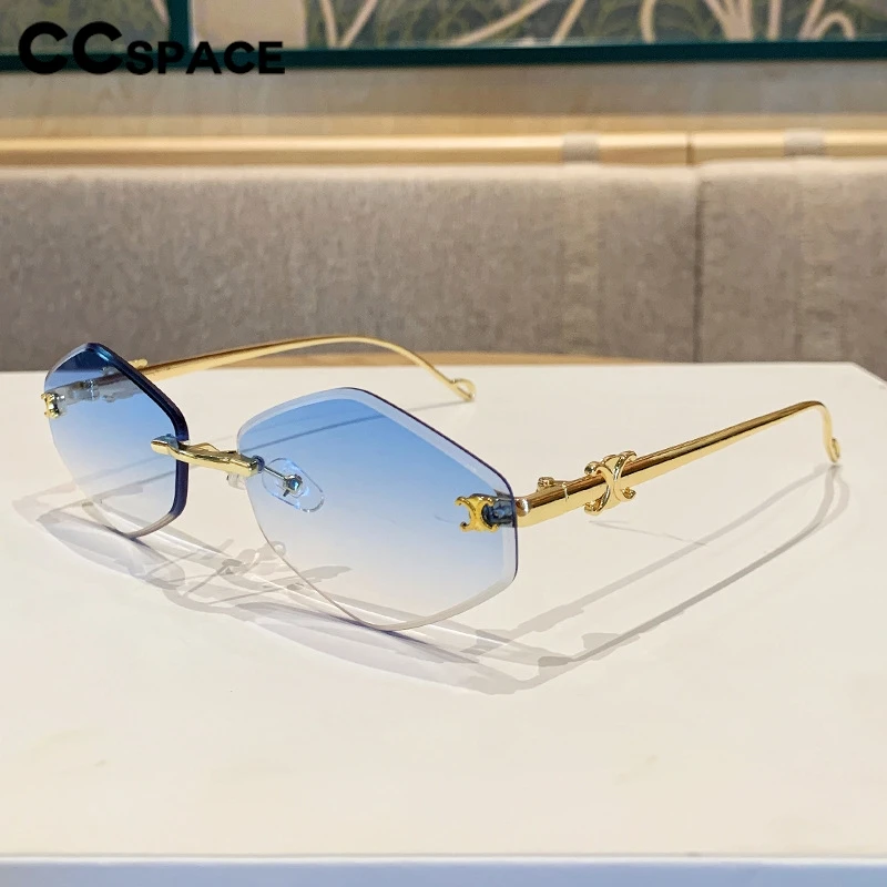 

Men Rimless Sunglasses Small Rhombus Sun Glasses For Women Gradient Lens Outdoor Eyewear UV400 308351