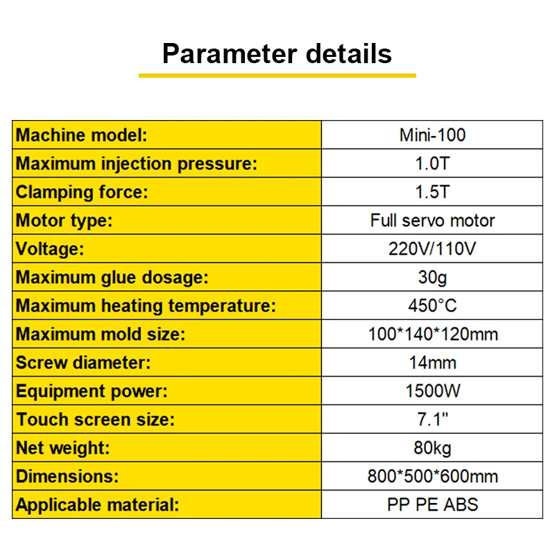 BORUIX 2T 30G Desktop Injection Molding Machine 220V 1KW Horizontal Molding Machine For Polymer Plastic PC ABS Products