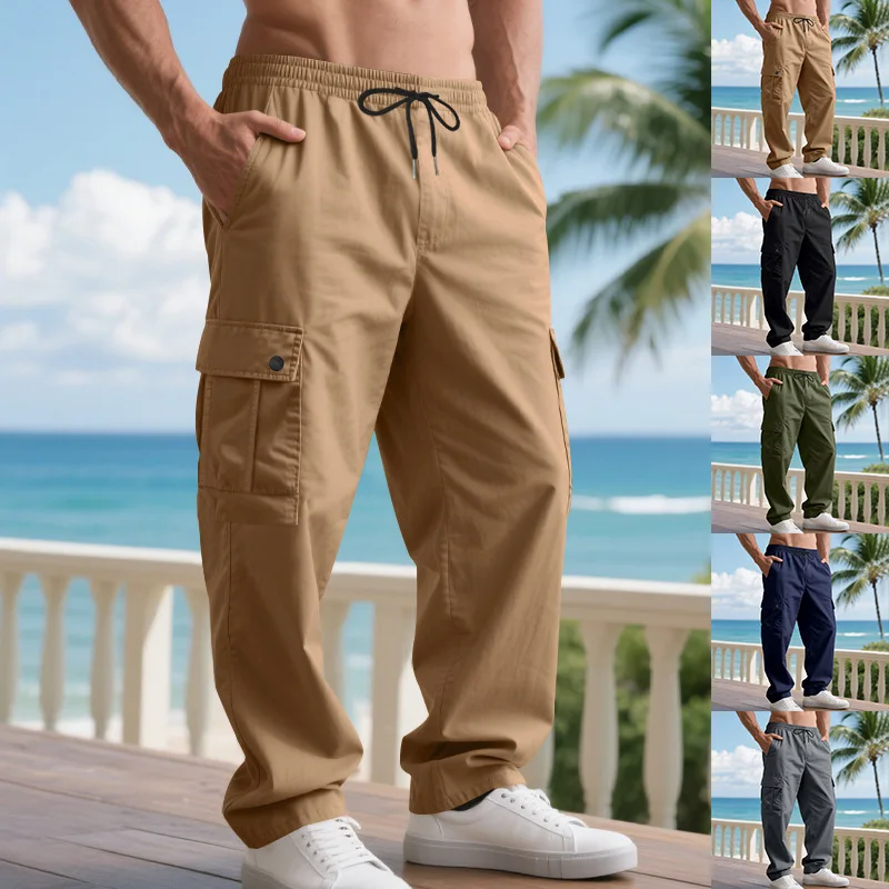 

Новинка 2025 года, осенние свободные мужские брюки Amekaji в американском стиле, повседневная рабочая одежда Tough Guy, спортивные простые прямые длинные брюки с несколькими карманами