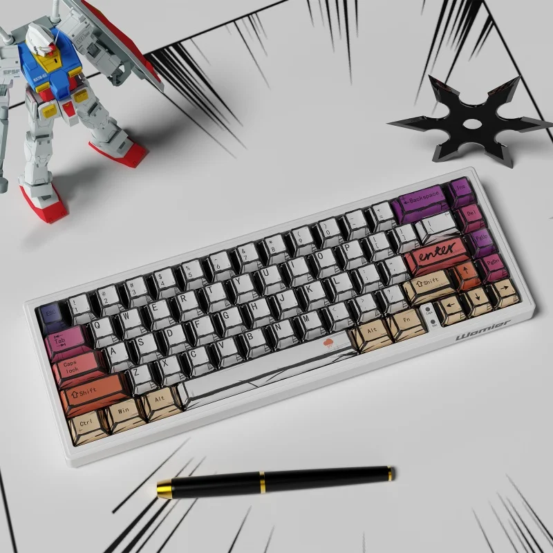 Womier Anime Manga Style Keycap 134 Key Cherry Profile Pbt Material Thermal Sublimation Transparent Mechanical Keyboard Anime