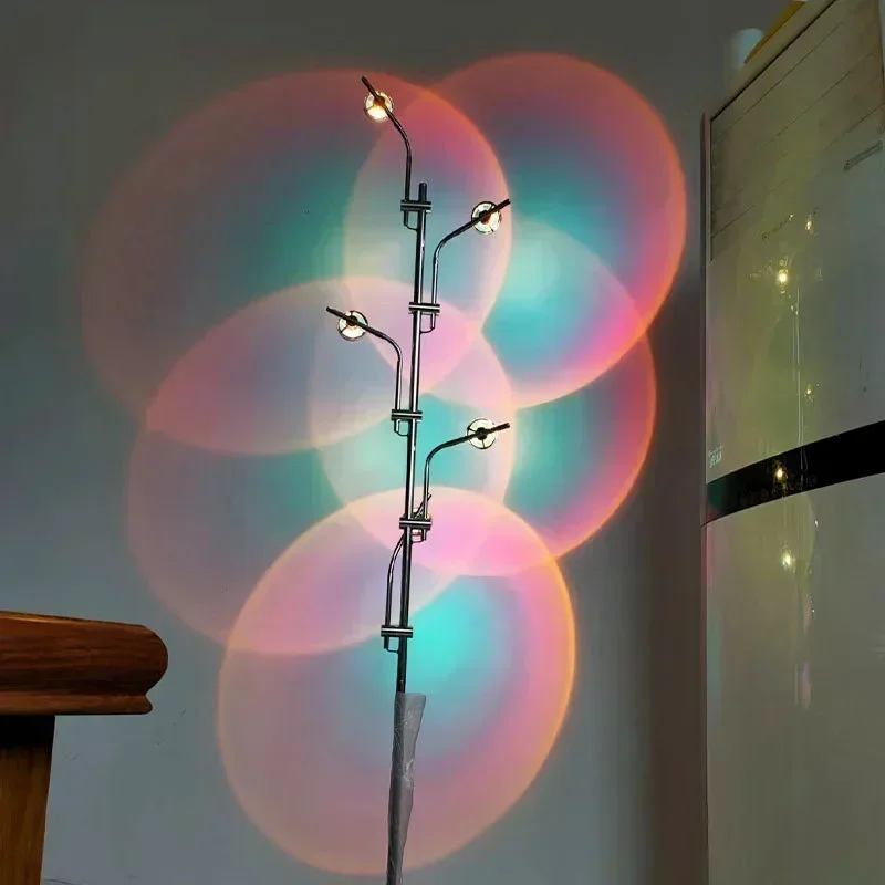 Rainbow Floor Lamp Living Room Sunset Projection Edge Lamps Bedroom Atmosphere Standing Light Home Decoration