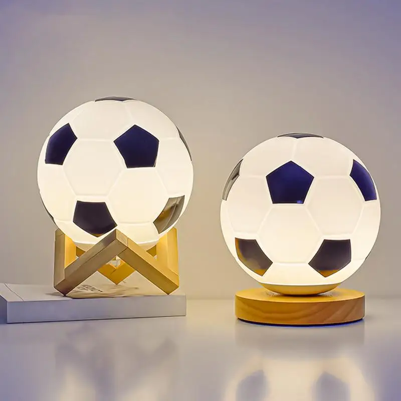 Imagem -03 - Futebol Night Light For Bedroom Lâmpada de Mesa Led Decoração de Mesa Nightstand Desk Light Aniversário Presentes de Natal para Crianças