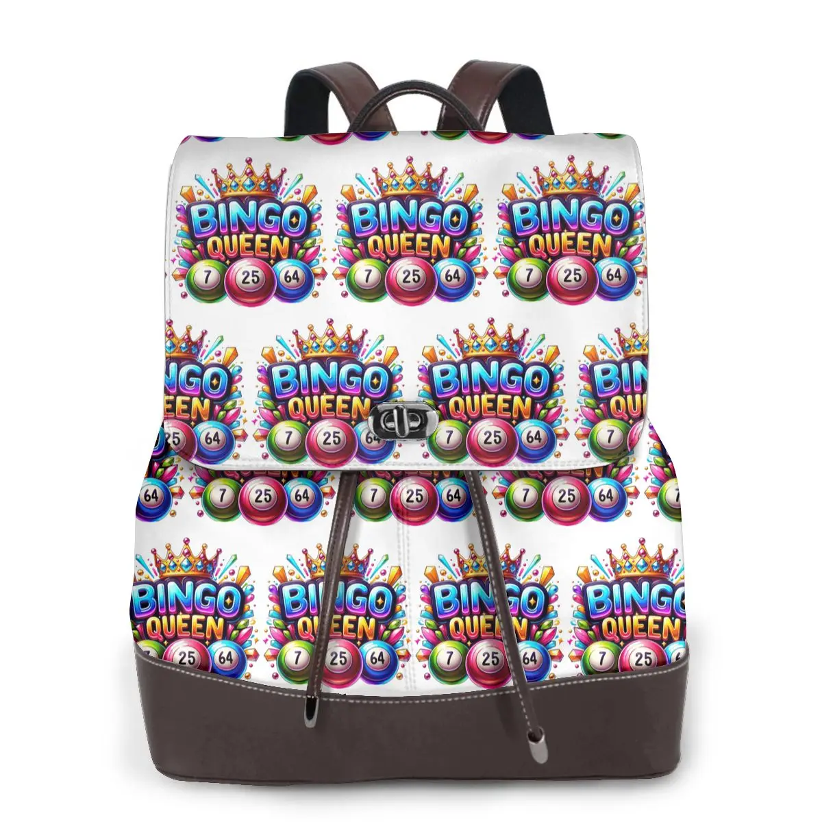 Bingo Queen Best Player Of Vacation Bingo Bookbag School Student Bags Hiking Travel Daypack for Women Fashion Derma Backpack