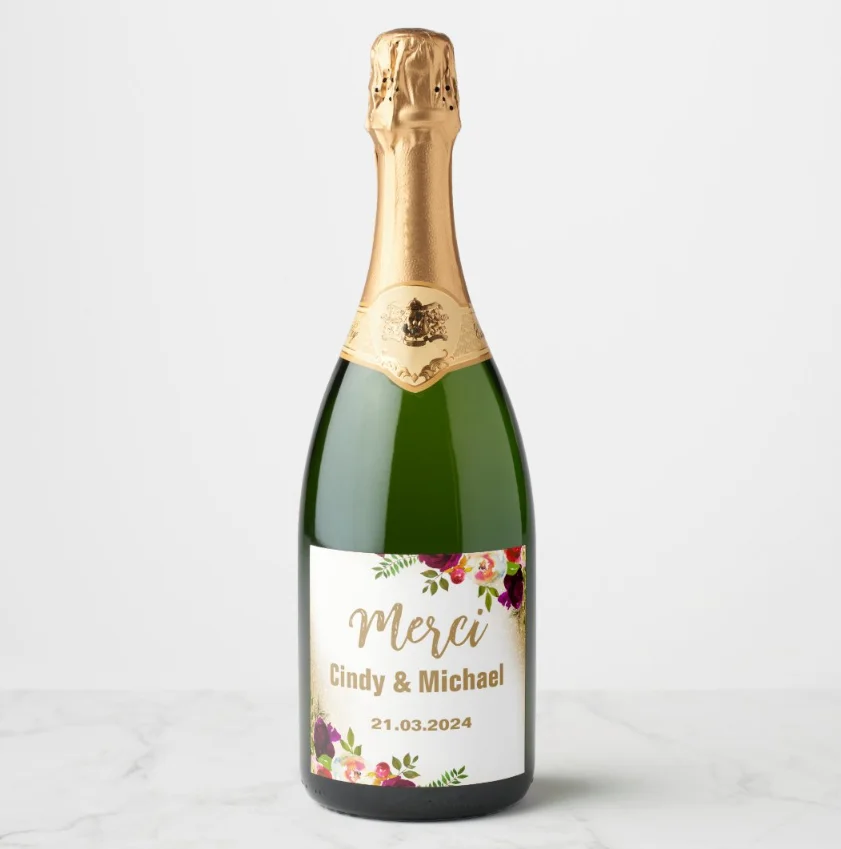 20PCS personalized customized customer logo photos, weddings, birthdays, parties, retirement gifts, champagne bottle stickers