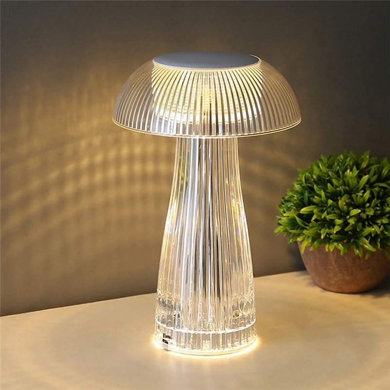 

AA01-Transparent Nightlight Mushroom Lamp Bedroom Night Lamp Jellyfish Lamp Party Lighting Crystal Table Light Decoration