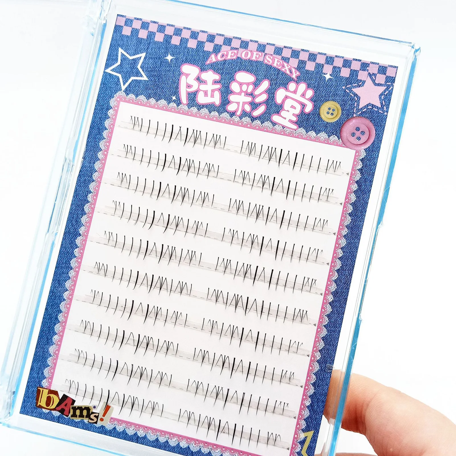 10줄 한국 만화 자연스러운 가벼운 아래 속눈썹 클러스터 방수 만화 속눈썹 연장 패션쇼 댄스 메이크업 도구