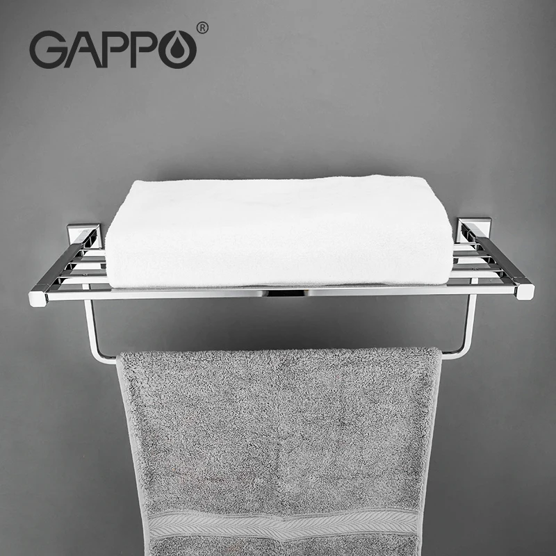 

GAPPO Stainless Steel Hanger Wall Mounted Towel Rack Bathroom Hardware Bathroom Shelf Movable Bath Towel Holder G3824