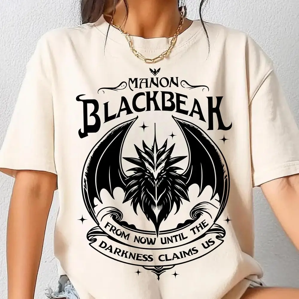 

Women Cotton T Shirt Manon Blackbeak Shirt From Now Until The Darkness Claims Us T Shirt Book Club T-Shirt Fashion Crop Tops