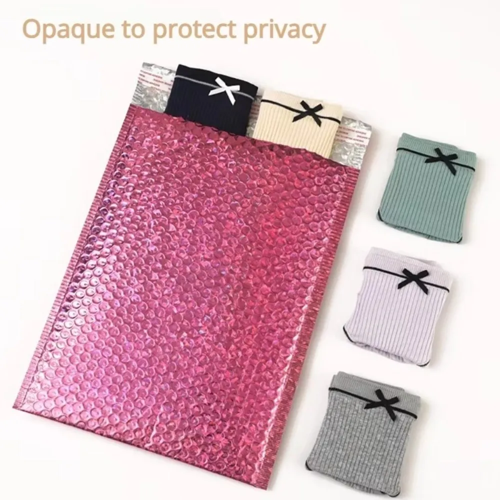 10pcs Self-Sealing Bubble Mailers Bag Holographic Reusable Shipping Bags Waterproof Heavy Duty Padded Foam Bag For Business