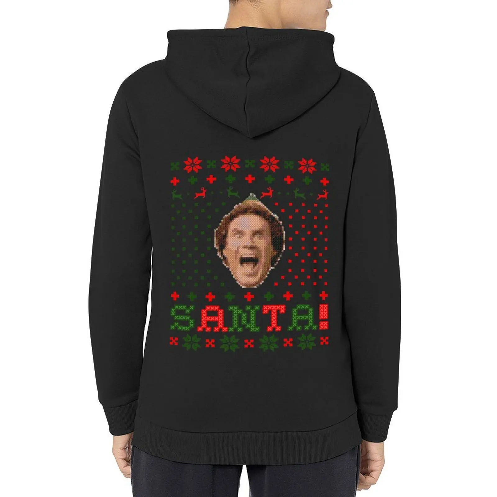 

SANTA! I Know Him! Funny Buddy Elf Graphic Hoodie men clothes anime clothing male clothes japanese style new in hoodies