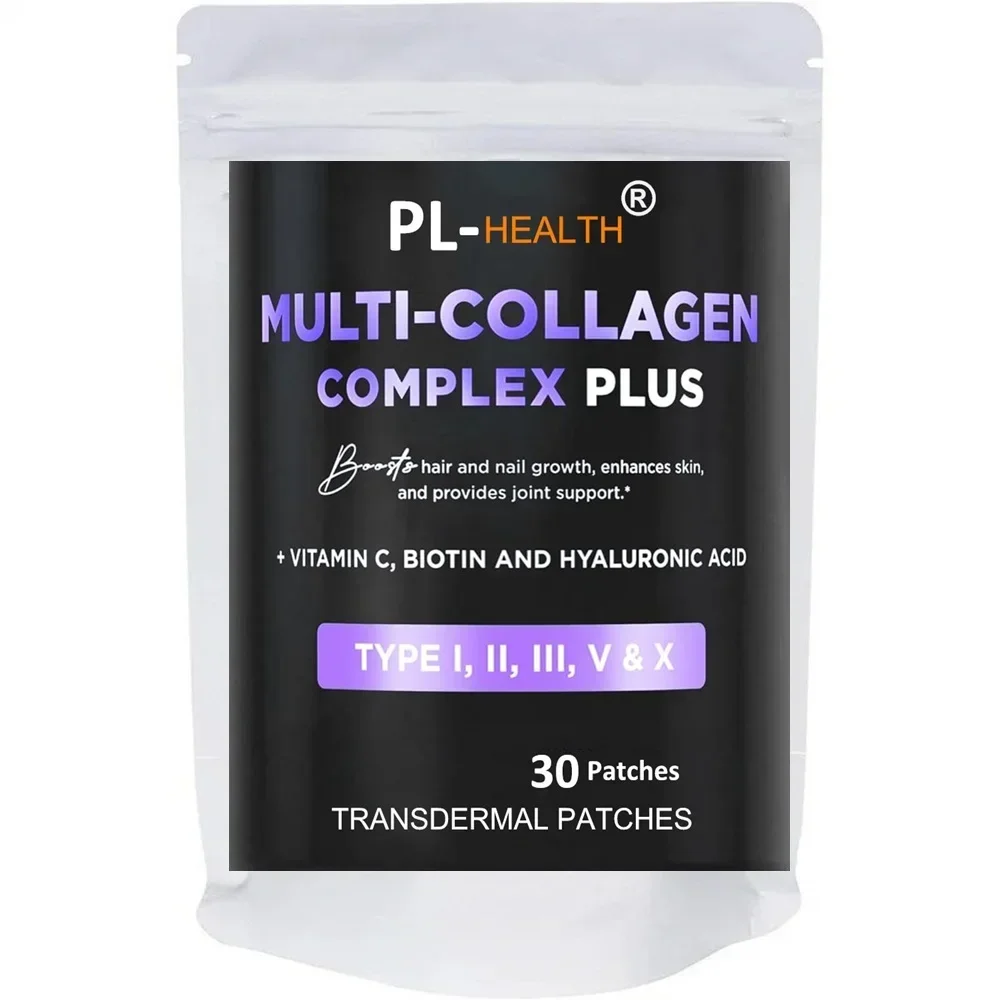 

30 Patches Multi Collagen Plus Transdermal Patches with Biotin, Vitamin C for Women & Men Hair Growth Support Skin