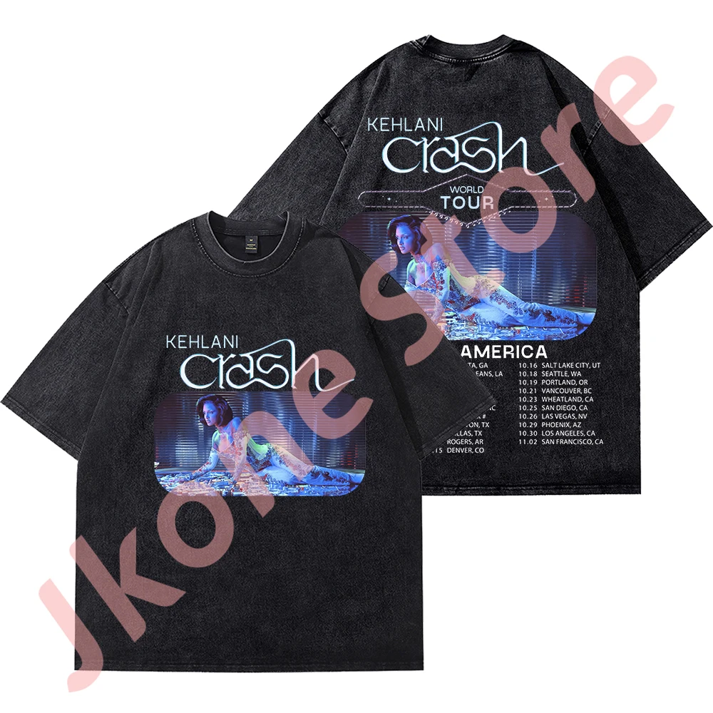 

Kehlani Crash World Tour 2024 Merch Vintage Wash Tee Cosplay Women Men Fashion Short Sleeve Cotton T-Shirts