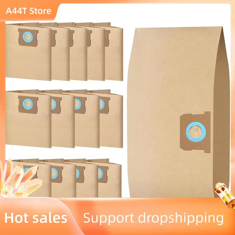 A44T 14 حزمة DXVA19-4104 كيس مكنسة كهربائية لمدة 5 إلى 8 جالون رطب/جاف، أكياس مكانس للاستعمال مرة واحدة، كيس غبار