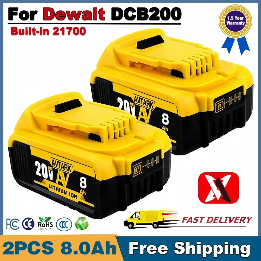 

Upgraded Long-lasting Rechargeable Batteries for DeWalt, DCB205 DCB201 DCB203 Battery Compatible, 20V 6.0Ah Li-ion Replacement