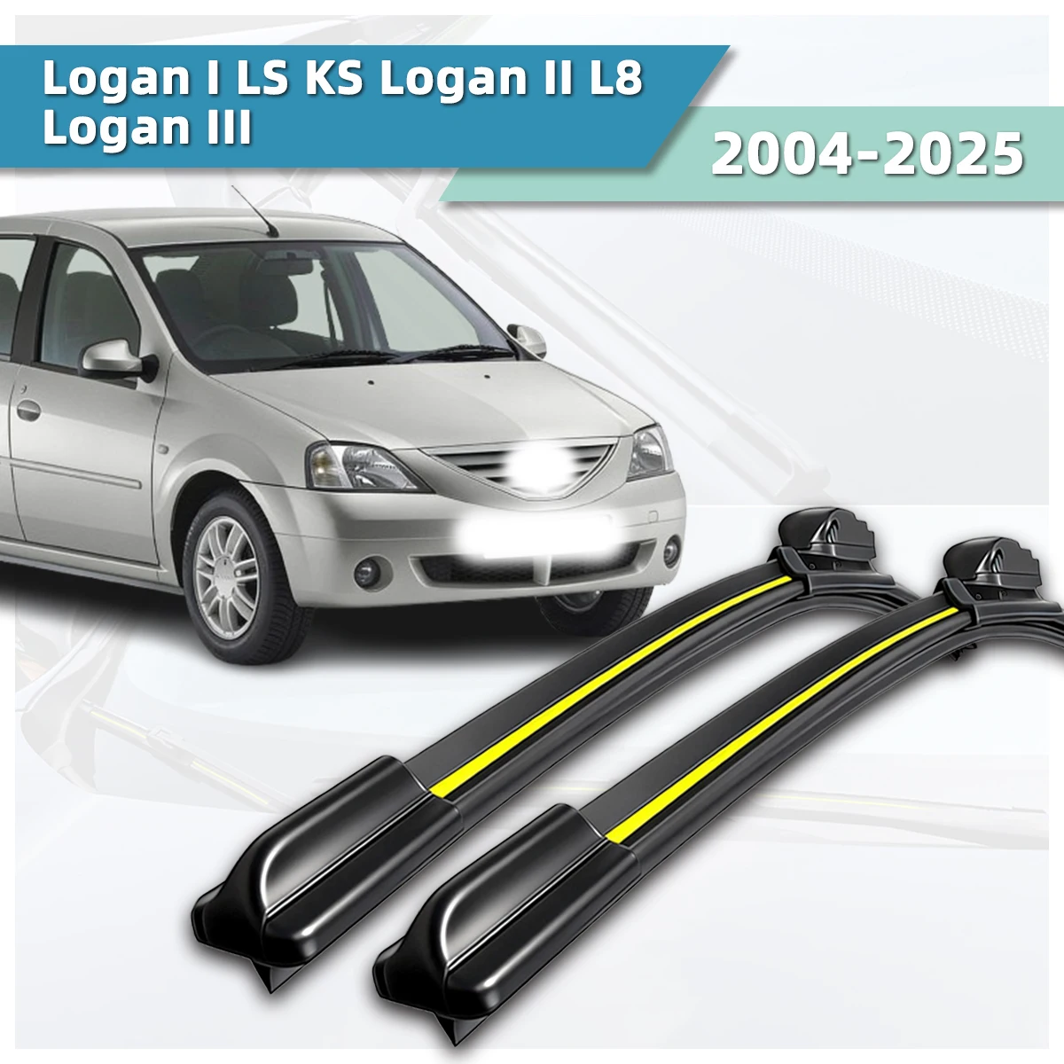 

Подходит для Dacia Logan I LS KS/Logan II L8/Logan III (2004-2025) — Прочный двунаправленный дворник для лобового стекла автомобиля
