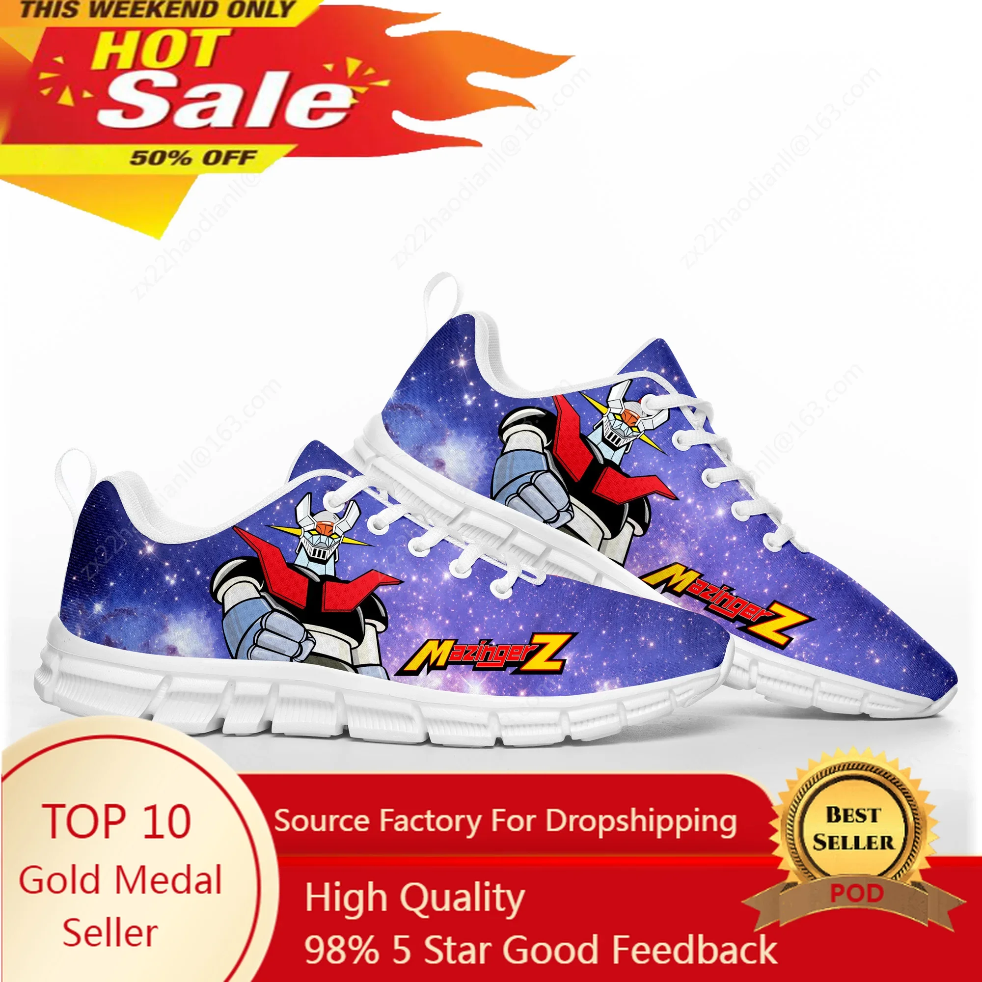 Mazinger Z Cartoon Manga Anime Comics Sports Shoes Mens Womens Sneakers Custom High Quality Couple Shoe