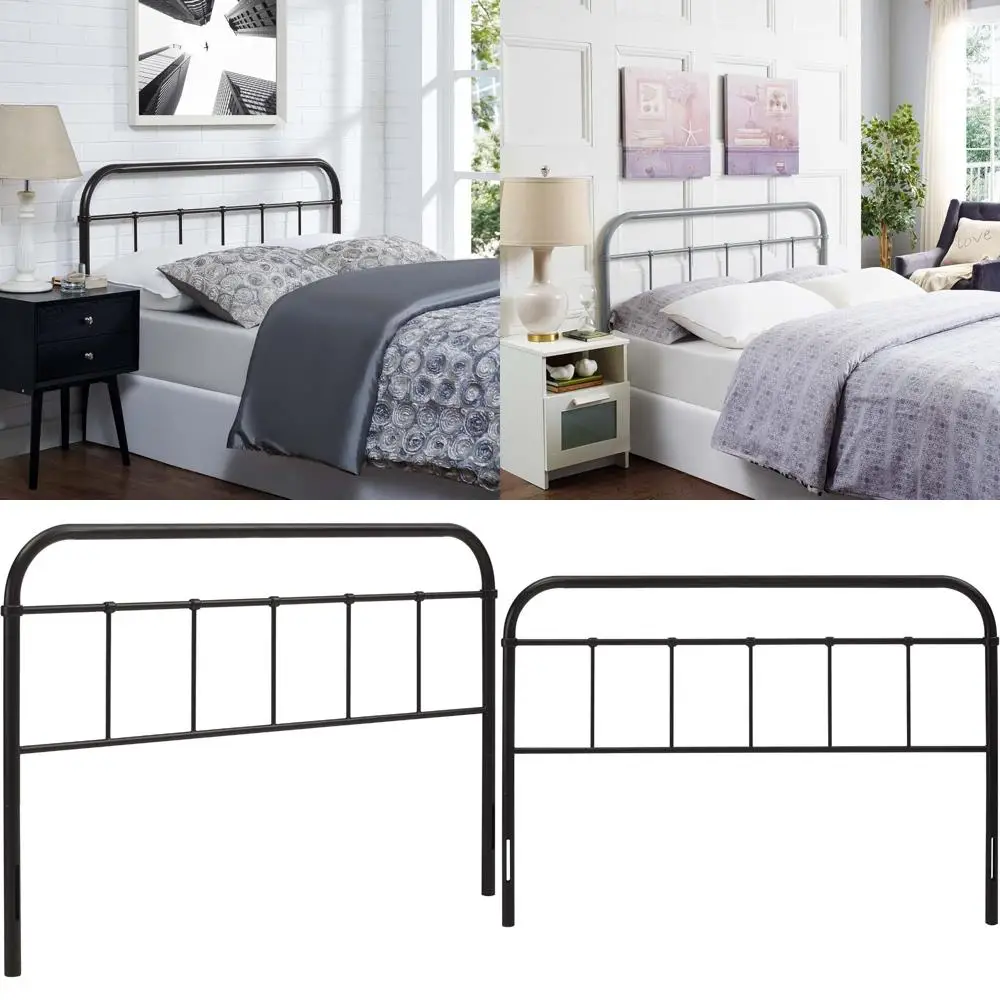 

Коричневое деревенское деревенское изголовье из стального металла Queen от Modway Serena