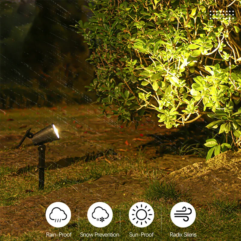 9LED Solar Spotlights Garden Waterproof IP65 Spot Lights Brightness Adjustable for Outdoor Backyard Driveway Lawn Decor Lighting image 3