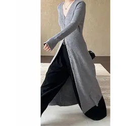 Women's Lightweight Slim Fit Knit Cardigan Dress For Fall