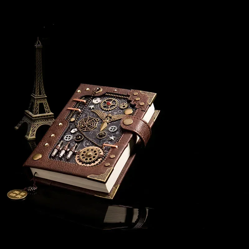 

European Retro Notebook Personality Creative Notebook Steampunk Hand Book Loose-leaf Retro Hand Book Notepad Leather Diary