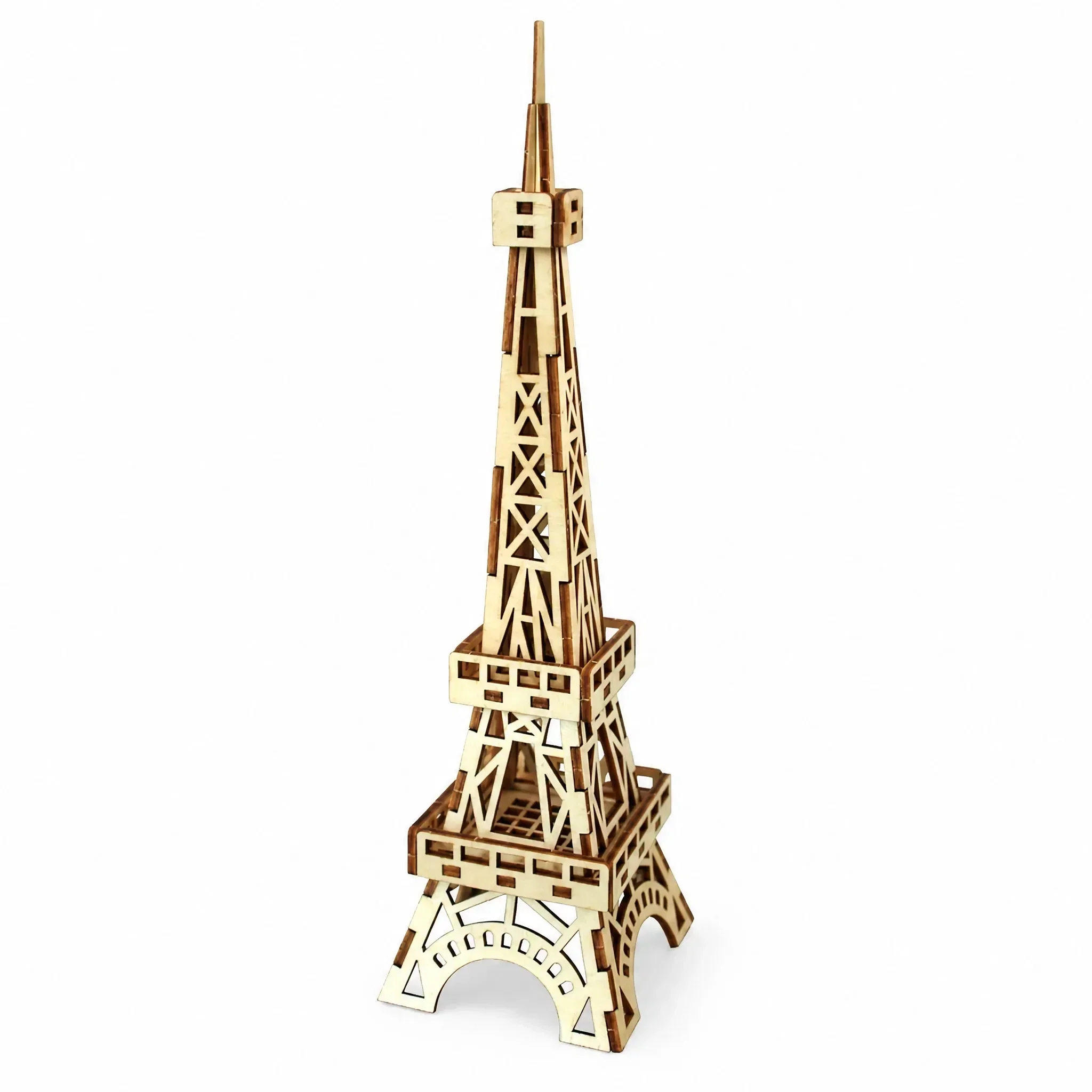 Wooden Eiffel Tower 3D Puzzle DIY Kit STEM Gravity Model Building Toy Educational Gift for Kids Students Classroom Learning Set