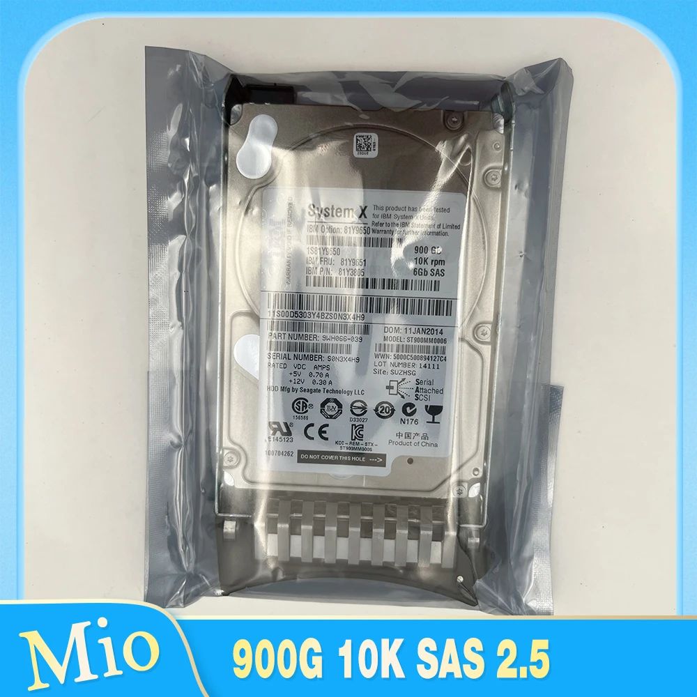 

HDD For IBM Hard Disk 900G 10K SAS 2.5" Hard drive 81Y9650 81Y9651 ST900MM0006