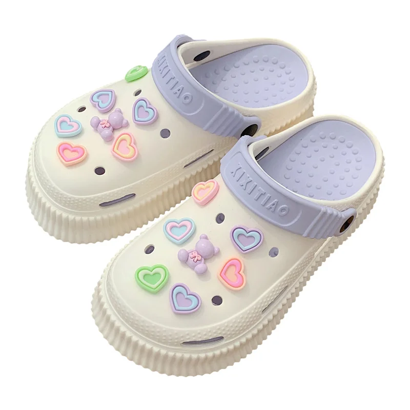 Women Garden Shoes Beach Sandals And Slippers Women's Summer EVA DIY Matsuke Thick Sole Feet Feeling Cute Hole Shoes