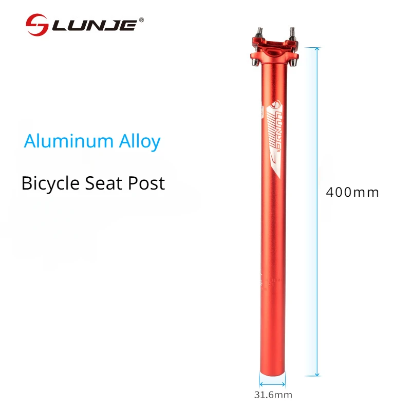 Mountain Bike Seat Tube 27.2/30.9/31.6*400mm Road Bicycle Aluminum Alloy Extended Double Nail Bicycle Seatpost Bike Parts