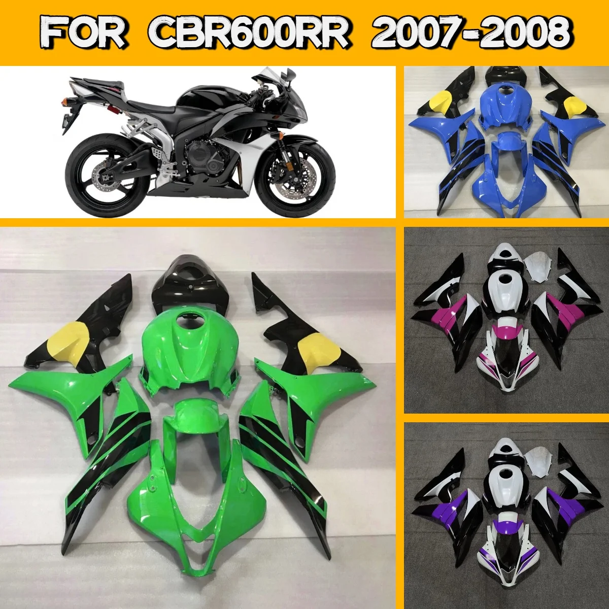 

2007 2008 CBR 600RR Motorcycle Complete Body Plastic Fairings Cover Perfect Fit for 07 08 Honda CBR600RR Fairing Kit