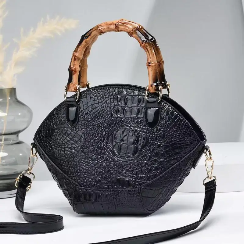 2023 New Luxury Brand Shoulder Bag High Quality Crocodile Crossbody Bag Simple And Versatile Retro Bamboo Knot Handbag