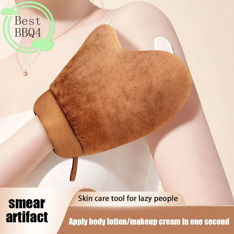 (BBQ4)Reusable Body Self Tan Glove Applicator Tanning Gloves Cream Lotion Mousse Body Cleaning Glove Self Tanner Finger Glove