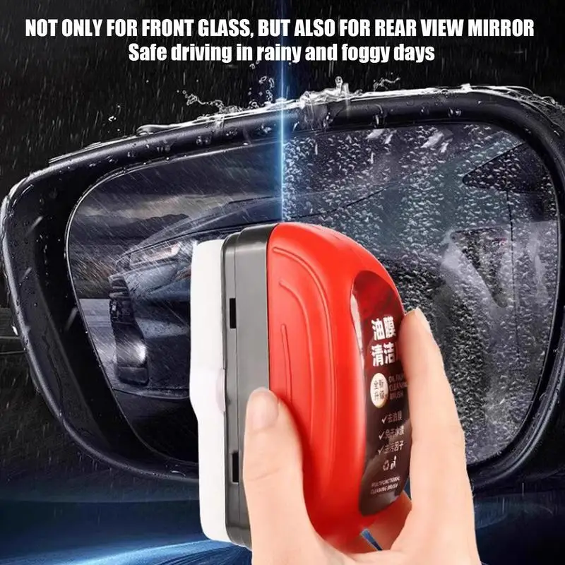 

Очиститель масляной пленки Многоцелевой очиститель масляной грязи Гидрофобная щетка для очистки водных пятен с салфетками для улучшения видимости для дома