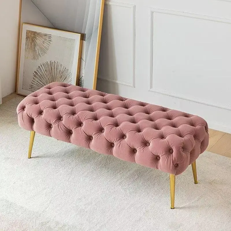 

Waiting Bench with Metal Legs, Entrance Shoe Changing Bench, Cloakroom Long Sofa Bench