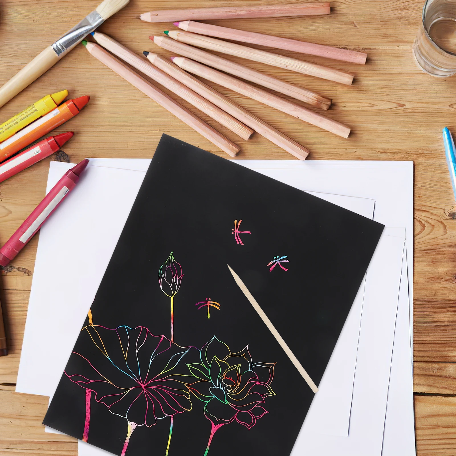 

10 Pcs Colored Sandpaper A4 Size Kids Art Drawing Kit Material Oil Painting Graffiti Paper Colorful Supplies