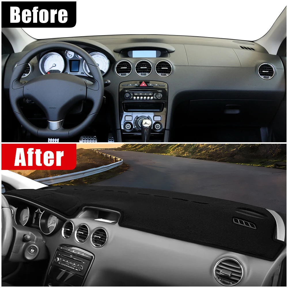Car Dashboard Mat For Peugeot 308 308SW T7 308GTI 2007 2008 2009 2010 2011 2012 2013 Instrument Desk Sun Shade Pad Accessories