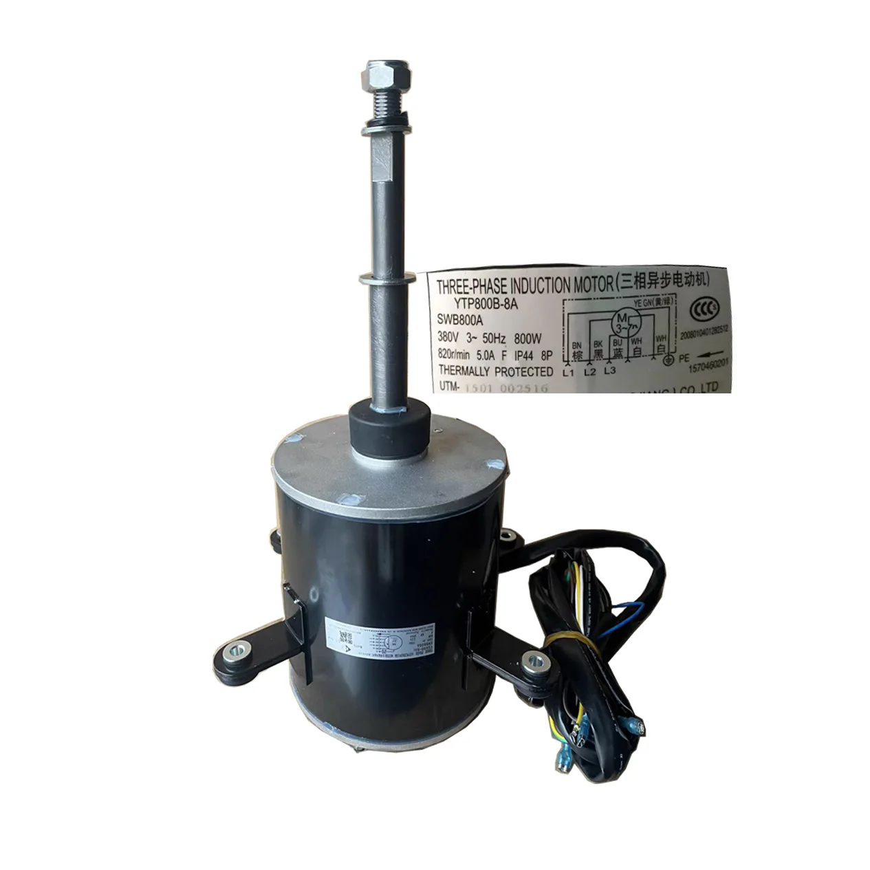 

New Original Gree10P air Conditioning External Fan Three-phase Asynchronous Motor YTP800B-8A SWB800A 380V 800W 50Hz 8P 820r/min