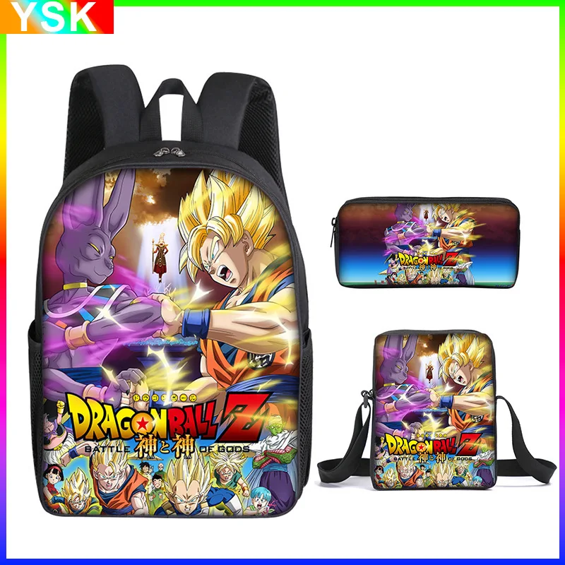 3 sztuk/zestaw Dragon Ball 3D nadruk kreskówka torby szkolne dla chłopców dziewczyny Goku podstawowe dla dzieci z powrotem do szkoła prezent Mochila