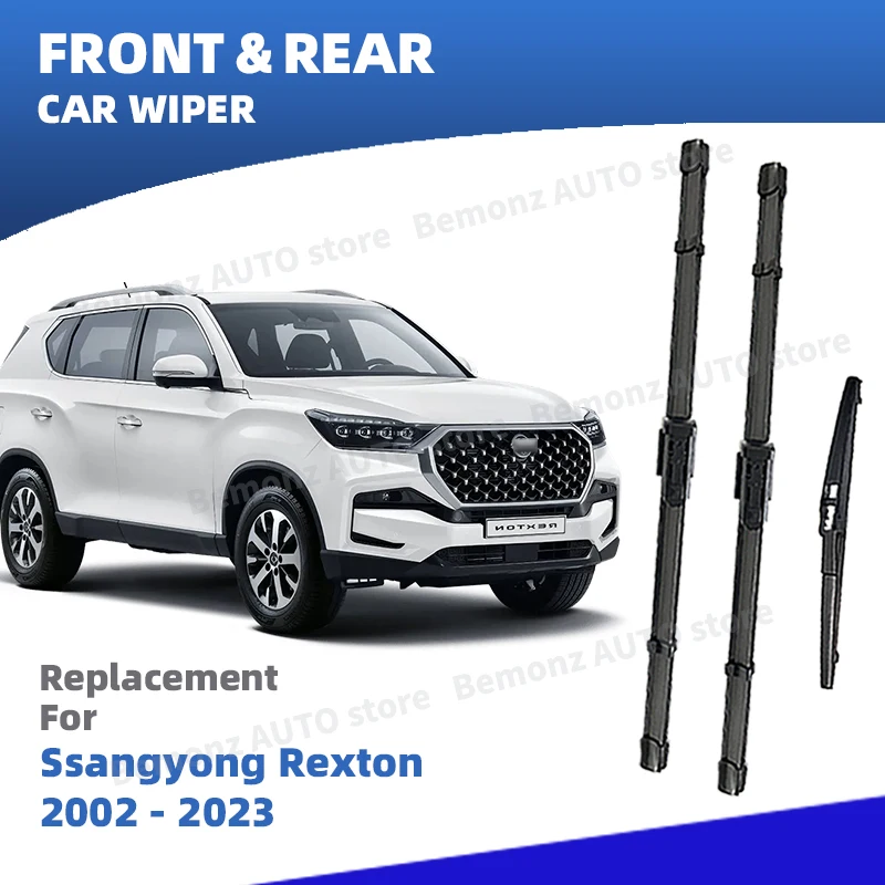 

LHD Front Rear Windshield Wiper Blade For Ssangyong Rexton MK1 Y200 Y250 Y290 MK2 Y400 Y450 2002 - 2023 Windscreen Accessories