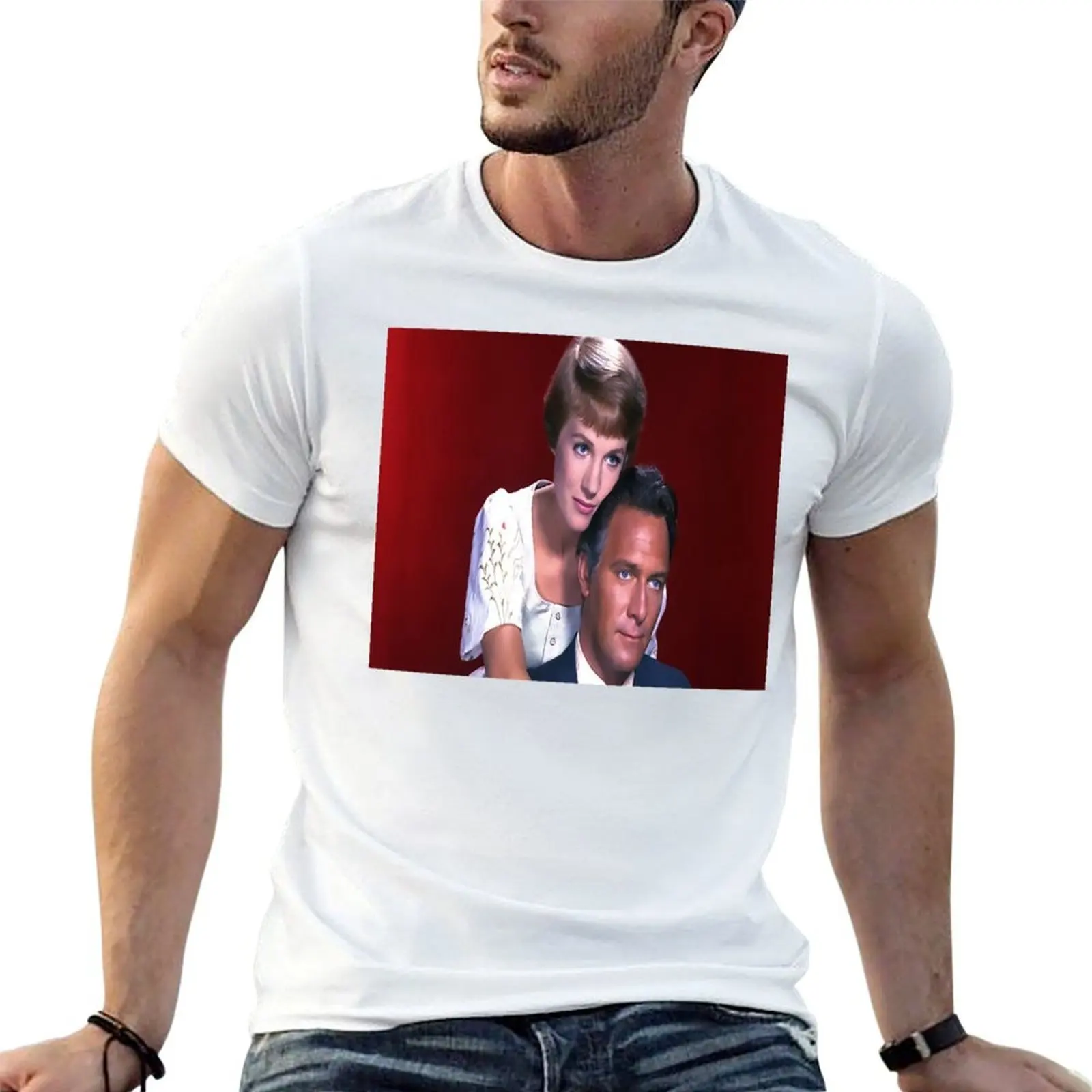 Christopher Plummer With Julie Andrews T-Shirt t shirts for man pack cotton t shirts for man graphic vintage T-Shirt