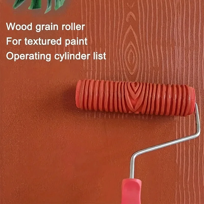 DIY Paint Texture Pigment Printing Wall Painting Roller Wood Grain Paint Printing Art Paint Roller Brush With Handle