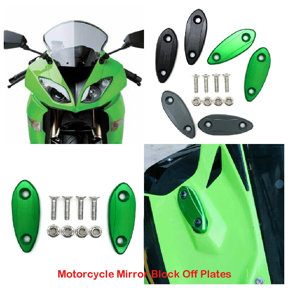 

Motorcycle Mirror Block Off Plates Kits Fits for Kawasaki ZX25R ZX4RR ZX6R Ninja ZX-25R ZX-4RR KRT 2020-2024 ZX-6R 636 2009-2012