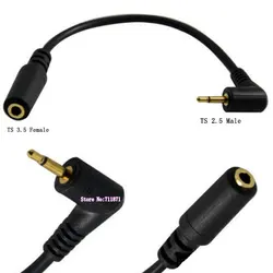 TS 2.5 Male 3.5 Female Audio adapter Cable Cord Mono 3.5mm Female 2.5mm Male Audio Line Wire TS Mono 2.5 Male 3.5 Female Cable