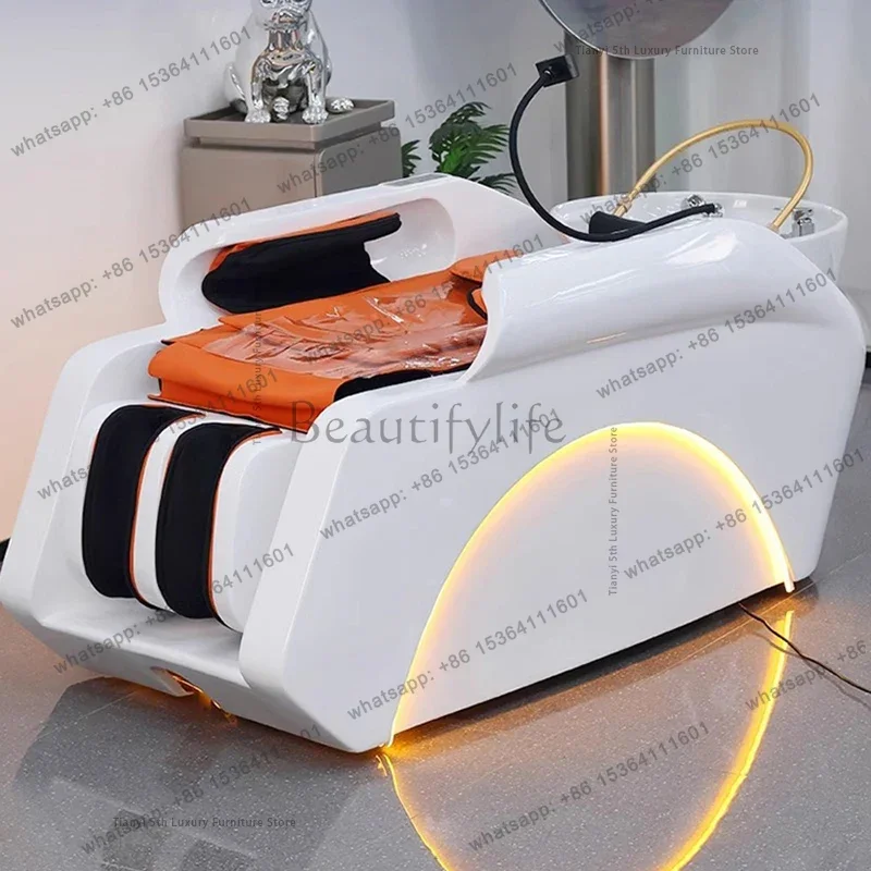 LSSmart Electric Shampoo Chairs Barber Shop Hair Salon Stylist Fumigation Shampoo Chairs Comfort Salon Furniture Silla Spa FYSB